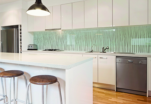 Glas in der Küche, Küchenrückwand